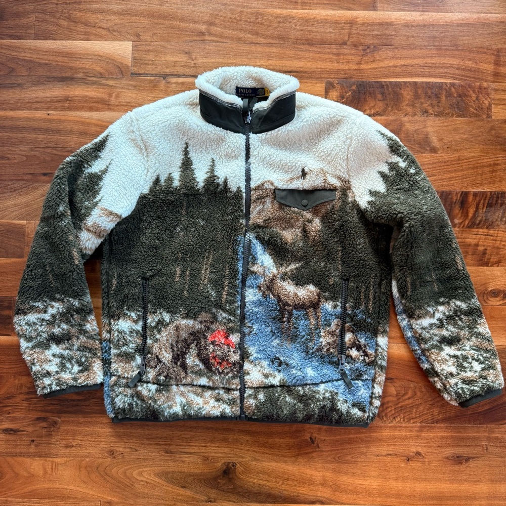 Ralph Lauren Pile Fleece Graphic Jacket - *Rare* - L